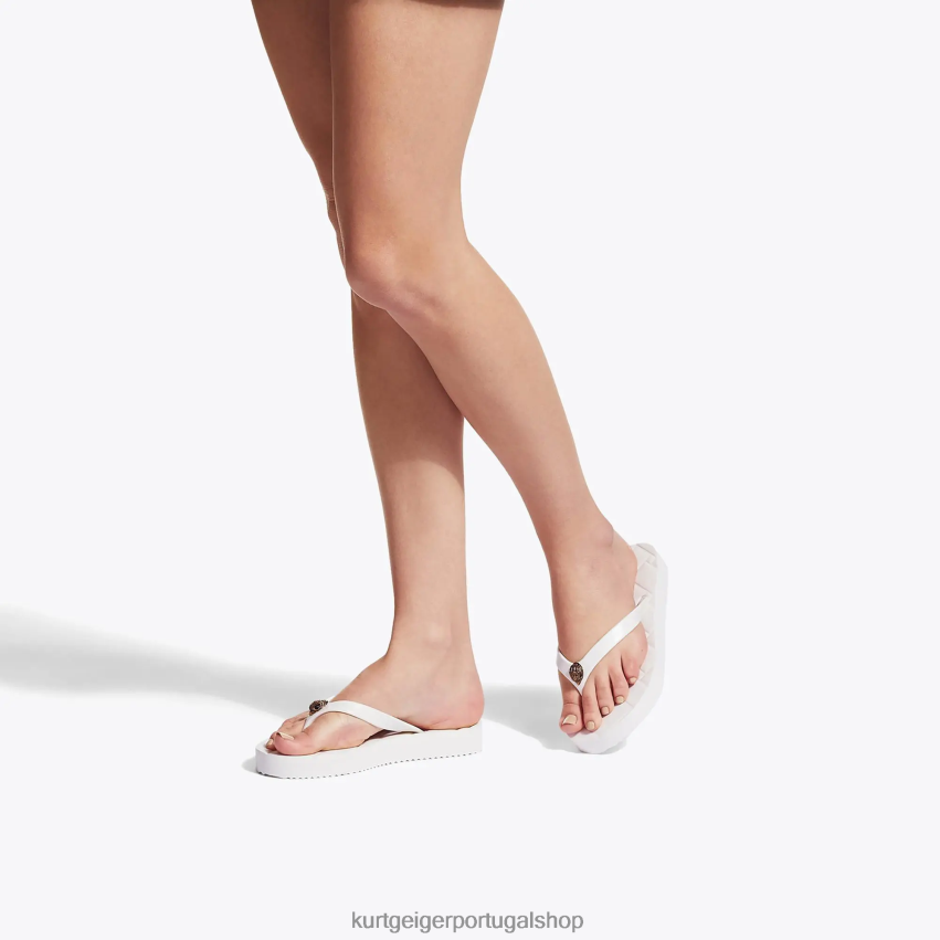 Kurt Geiger mulheres londres kensington q flip-flop 8J6X00450 osso | calçados