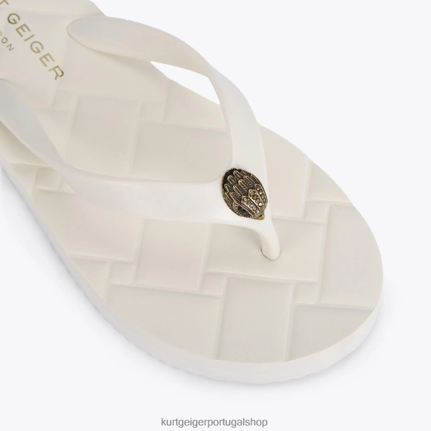 Kurt Geiger mulheres londres kensington q flip-flop 8J6X00450 osso | calçados