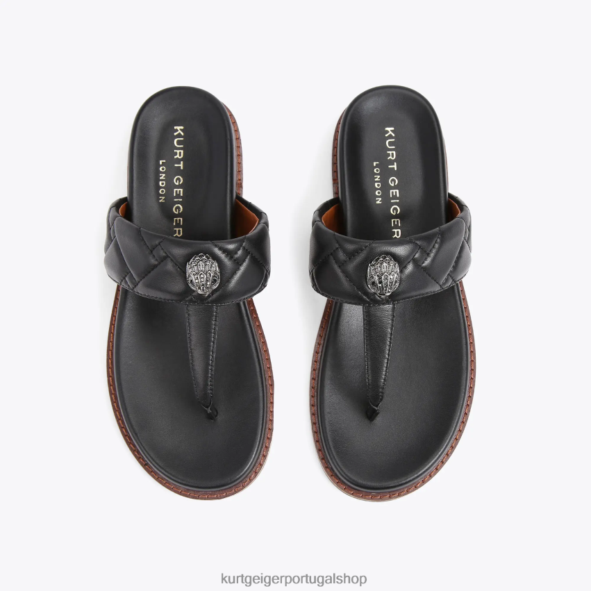 Kurt Geiger mulheres londres kensington t-bar robusto 8J6X00431 preto | calçados