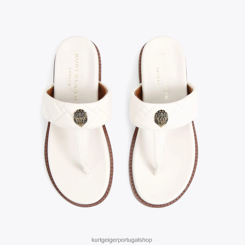 Kurt Geiger mulheres londres kensington t-bar robusto 8J6X00432 osso | calçados