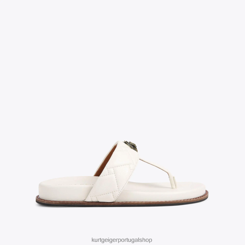 Kurt Geiger mulheres londres kensington t-bar robusto 8J6X00432 osso | calçados