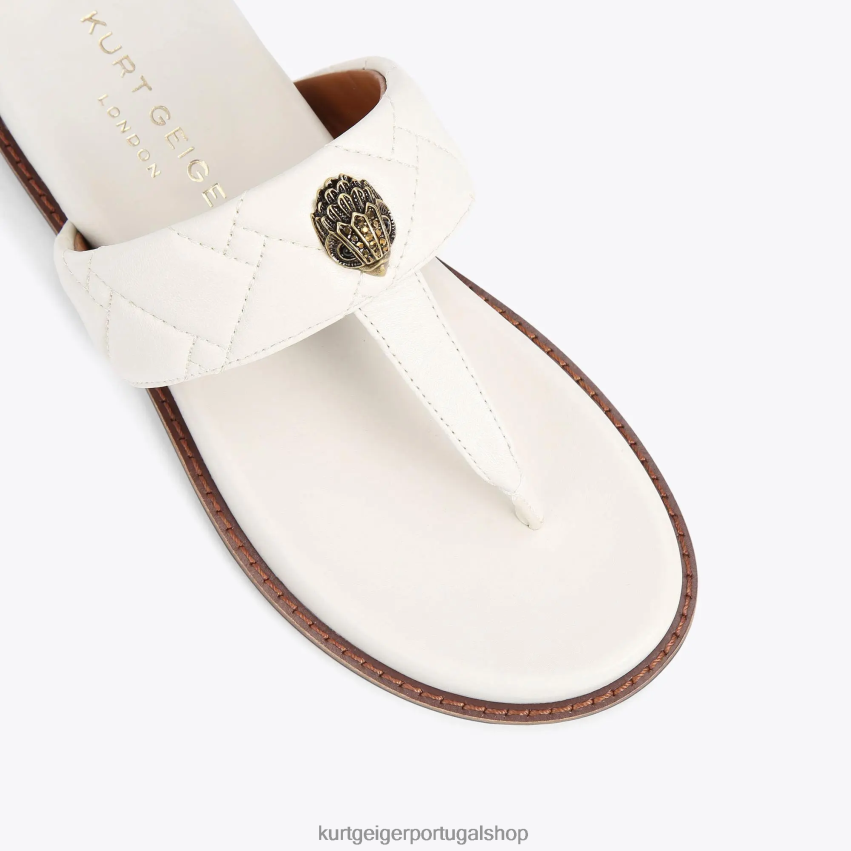 Kurt Geiger mulheres londres kensington t-bar robusto 8J6X00432 osso | calçados