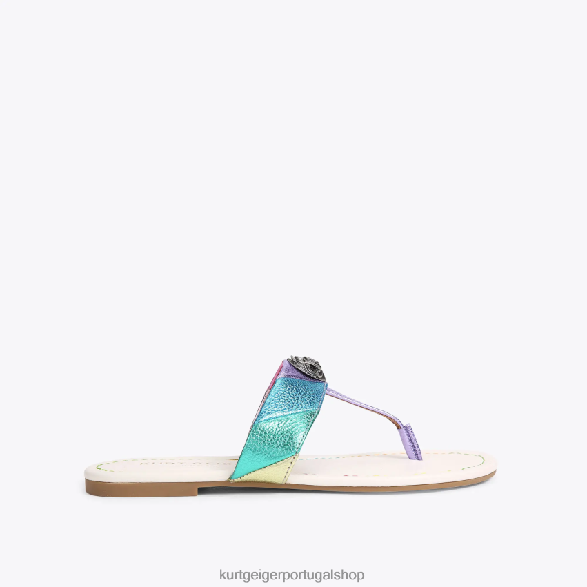 Kurt Geiger mulheres sandália london kensington t-bar 8J6X00228 combinação de metal | calçados