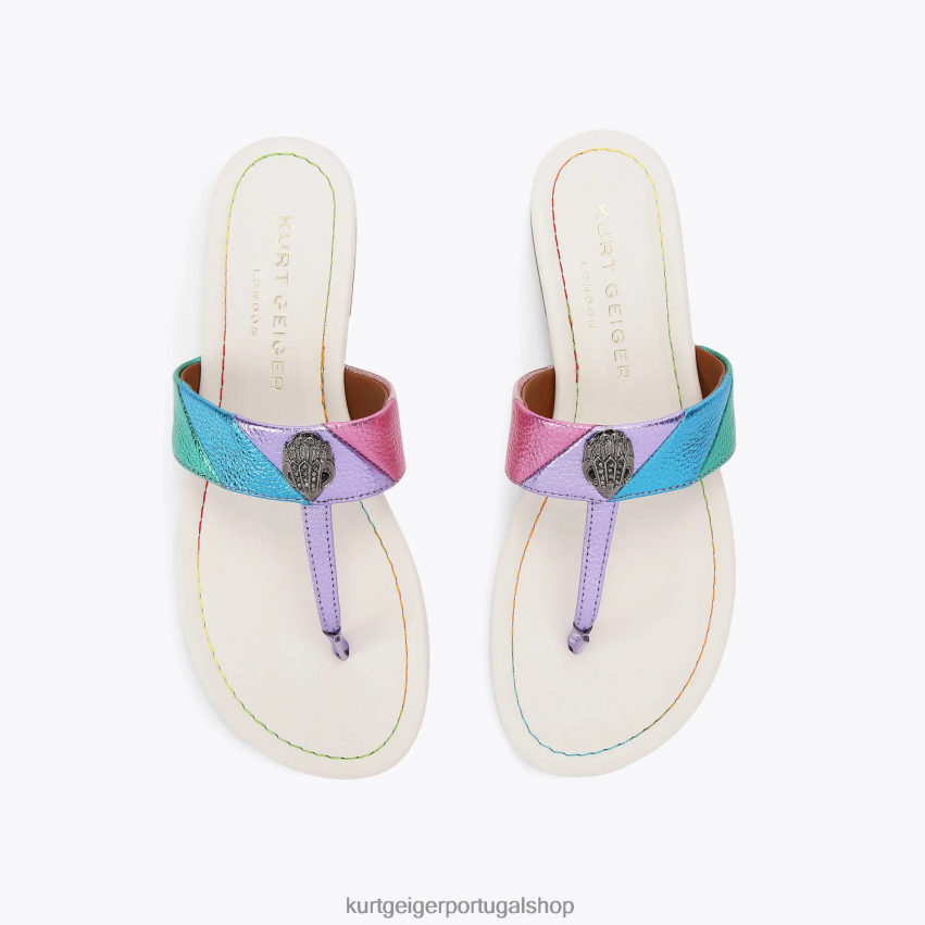 Kurt Geiger mulheres sandália london kensington t-bar 8J6X00228 combinação de metal | calçados