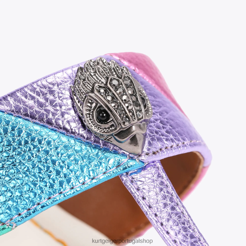 Kurt Geiger mulheres sandália london kensington t-bar 8J6X00228 combinação de metal | calçados