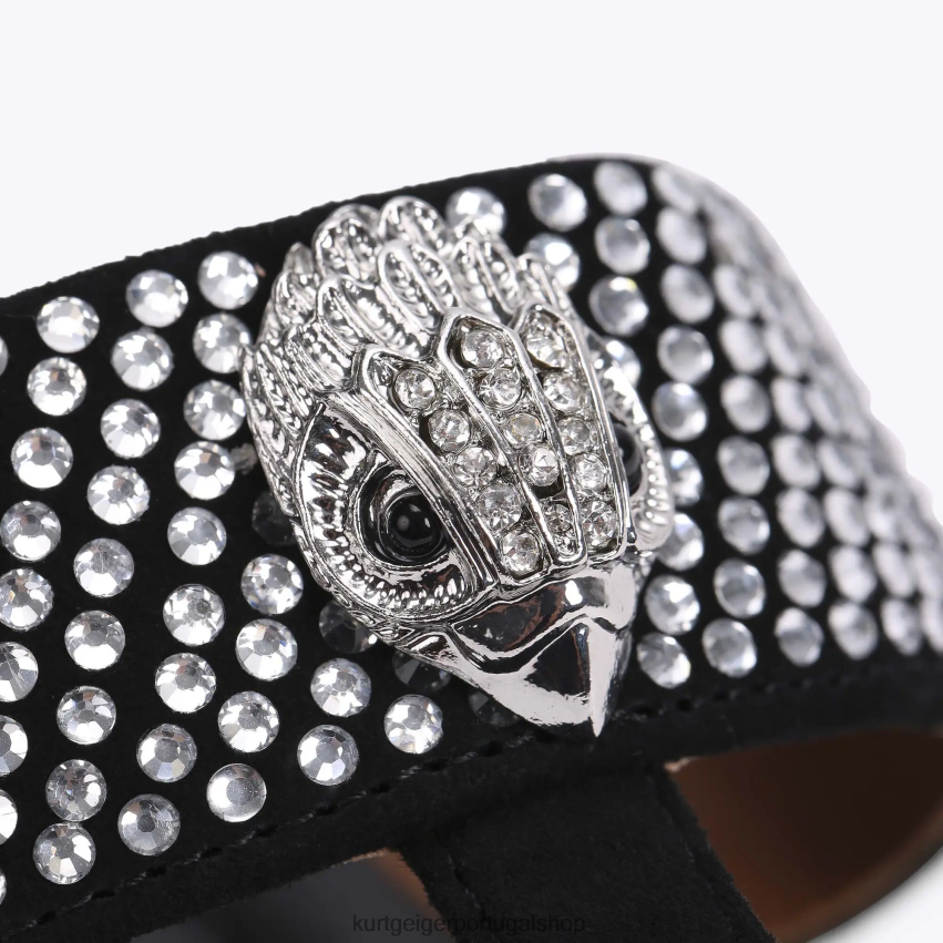 Kurt Geiger mulheres sandália london kensington t-bar 8J6X00447 preto | calçados