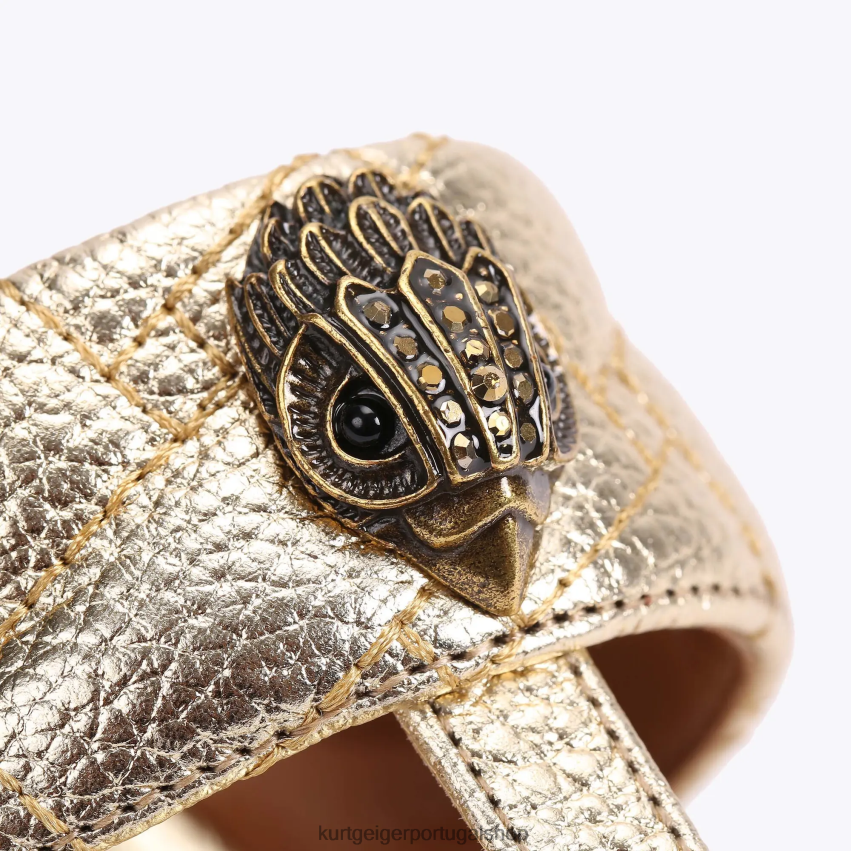 Kurt Geiger mulheres sandália london kensington t-bar 8J6X00448 ouro | calçados