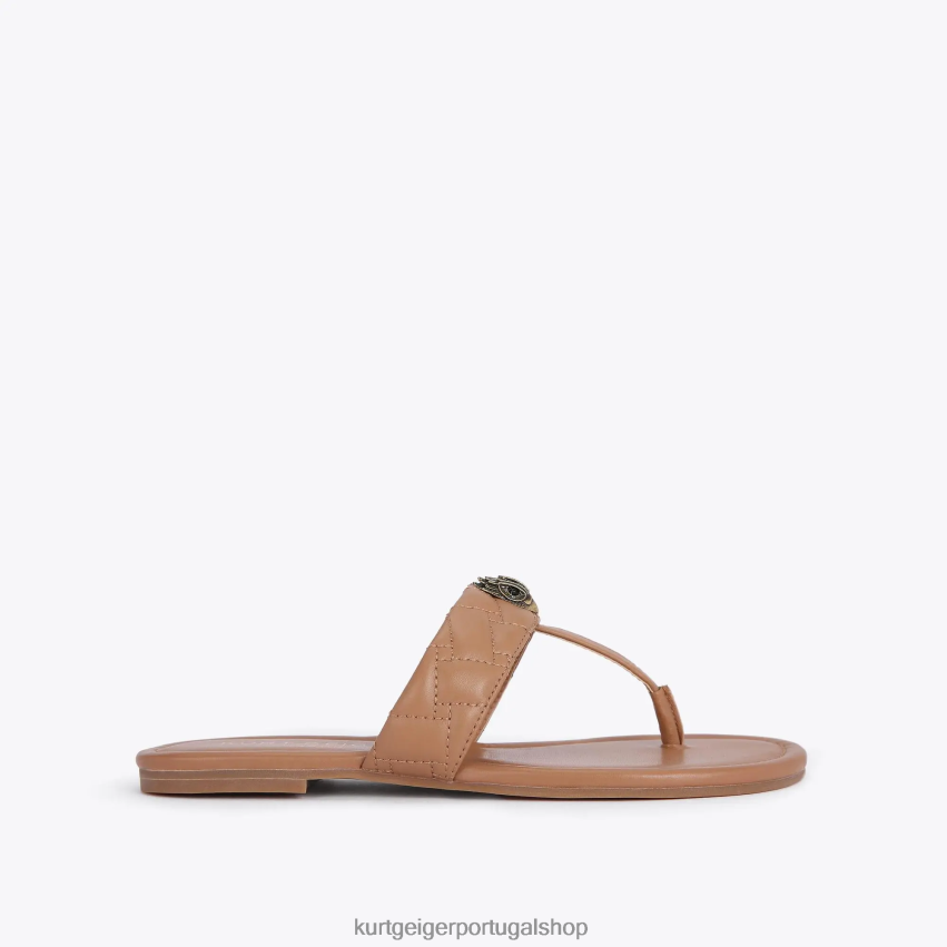 Kurt Geiger mulheres sandália london kensington t-bar 8J6X00452 camelo | calçados