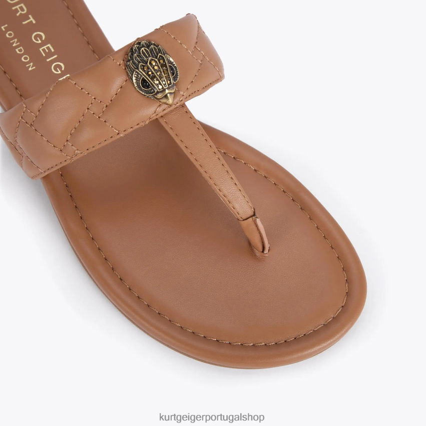 Kurt Geiger mulheres sandália london kensington t-bar 8J6X00452 camelo | calçados