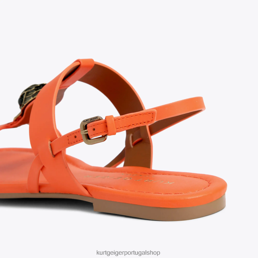 Kurt Geiger mulheres sandália plana hampton londres 8J6X00285 laranja | calçados