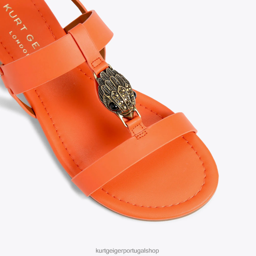 Kurt Geiger mulheres sandália plana hampton londres 8J6X00285 laranja | calçados