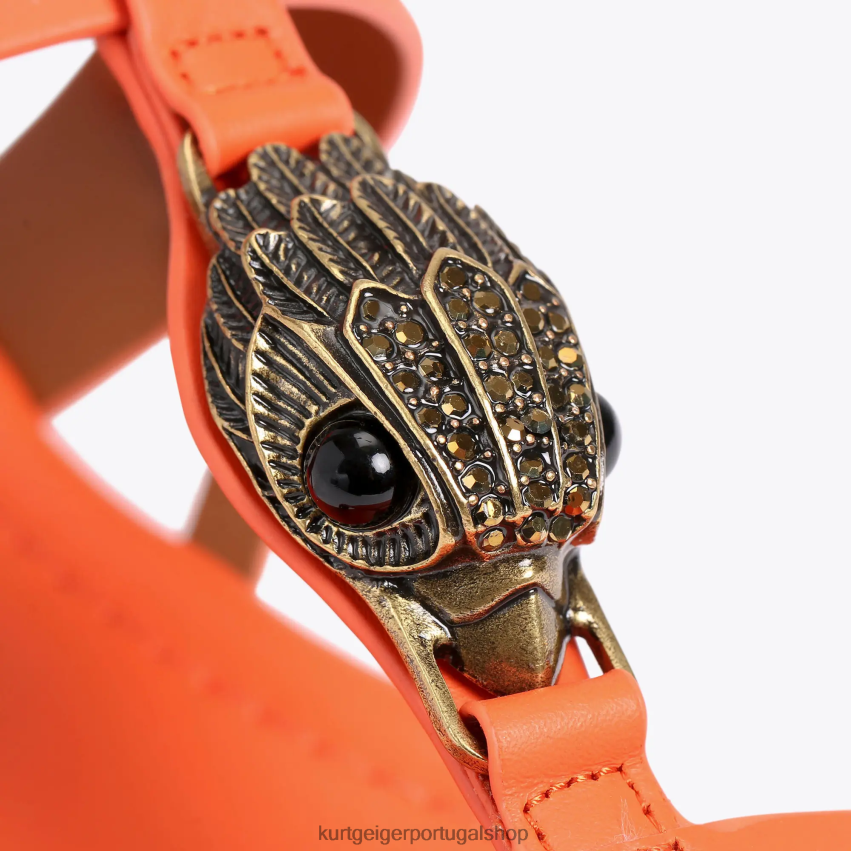 Kurt Geiger mulheres sandália plana hampton londres 8J6X00285 laranja | calçados