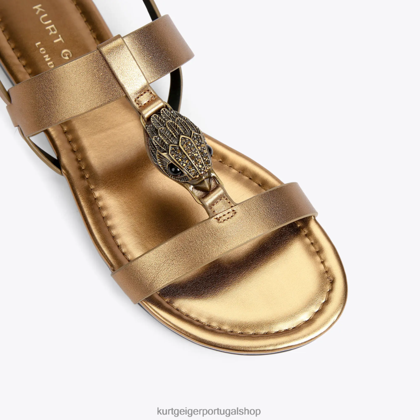 Kurt Geiger mulheres sandália plana hampton londres 8J6X00430 bronze | calçados