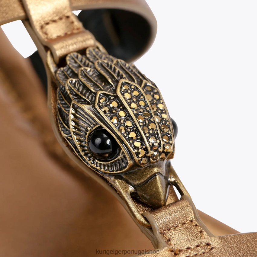 Kurt Geiger mulheres sandália plana hampton londres 8J6X00430 bronze | calçados