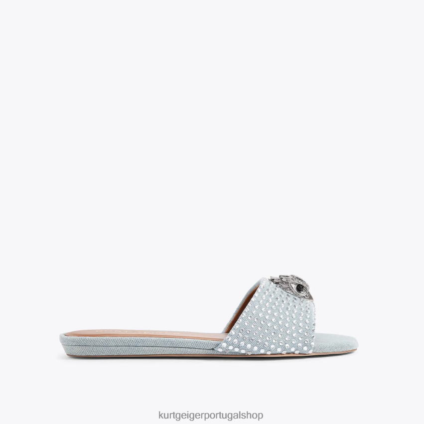 Kurt Geiger mulheres sandália rasteira londres kensington 8J6X00349 azul outro | calçados