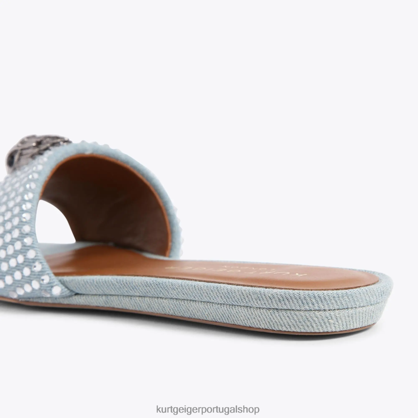 Kurt Geiger mulheres sandália rasteira londres kensington 8J6X00349 azul outro | calçados