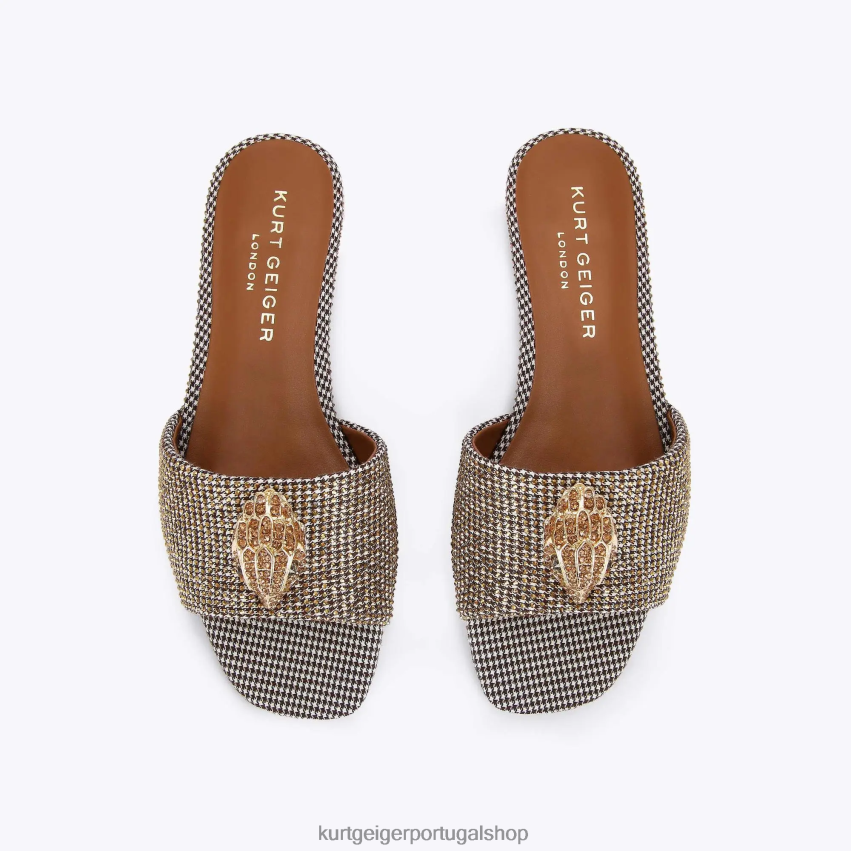Kurt Geiger mulheres sandália rasteira londres kensington 8J6X00351 bege | calçados