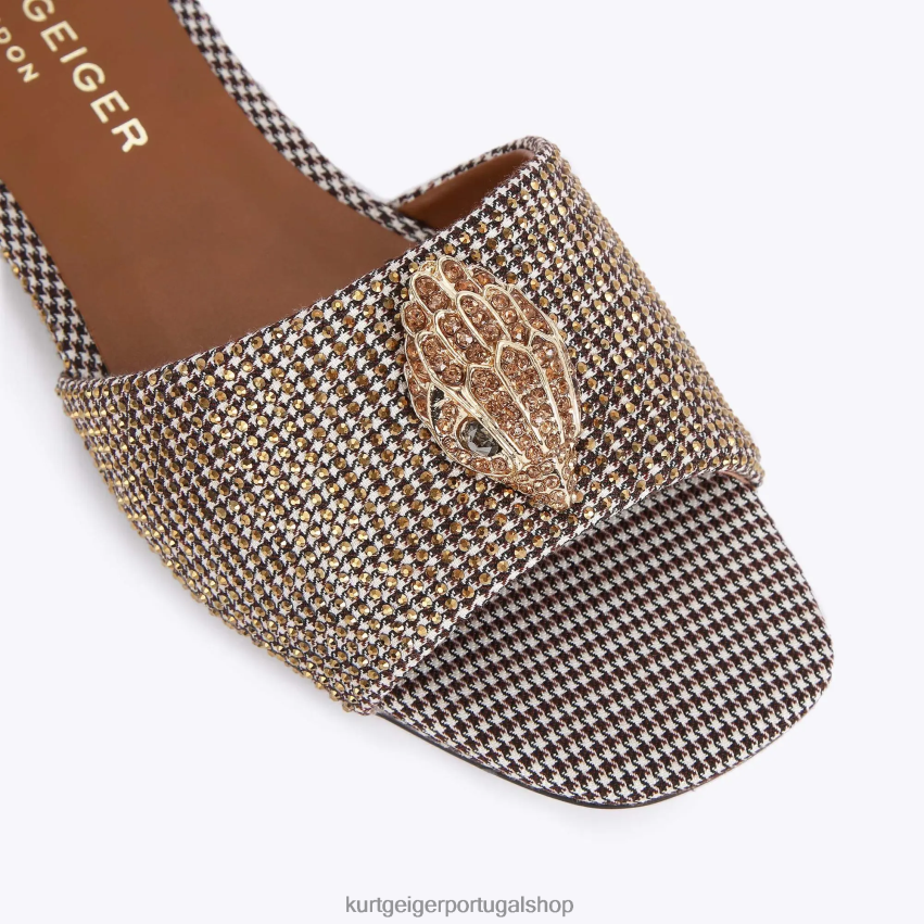 Kurt Geiger mulheres sandália rasteira londres kensington 8J6X00351 bege | calçados