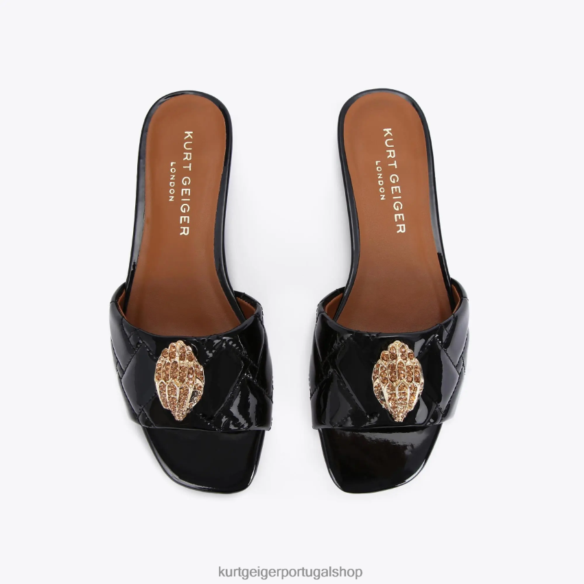 Kurt Geiger mulheres sandália rasteira londres kensington 8J6X00352 preto | calçados