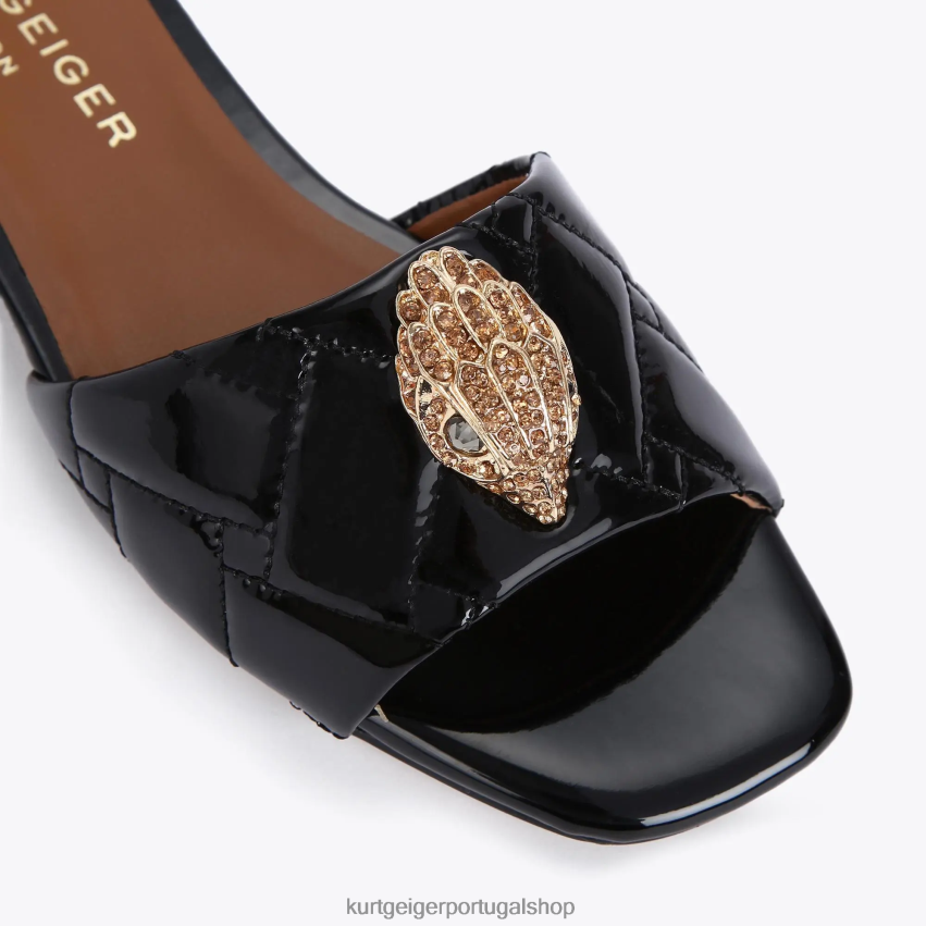 Kurt Geiger mulheres sandália rasteira londres kensington 8J6X00352 preto | calçados