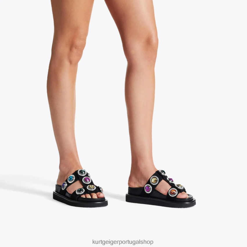 Kurt Geiger mulheres sandalia orson cristal londres 8J6X00215 preto | calçados