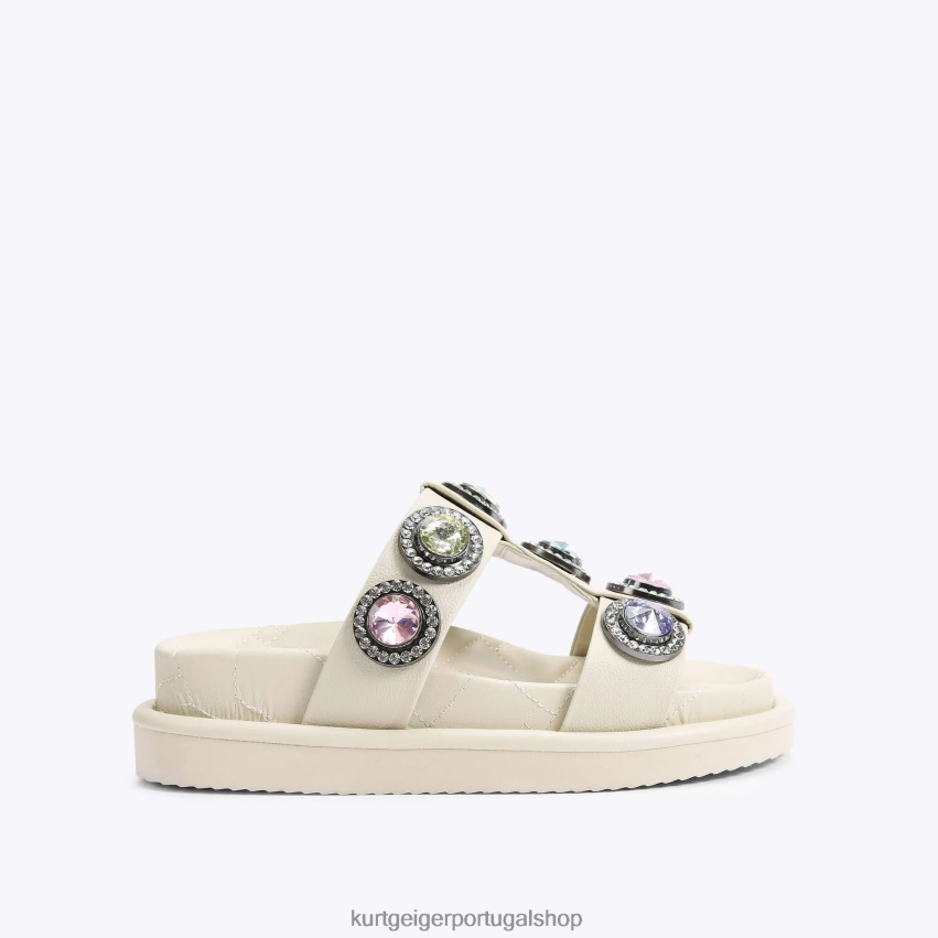 Kurt Geiger mulheres sandalia orson cristal londres 8J6X00428 combinação óssea | calçados