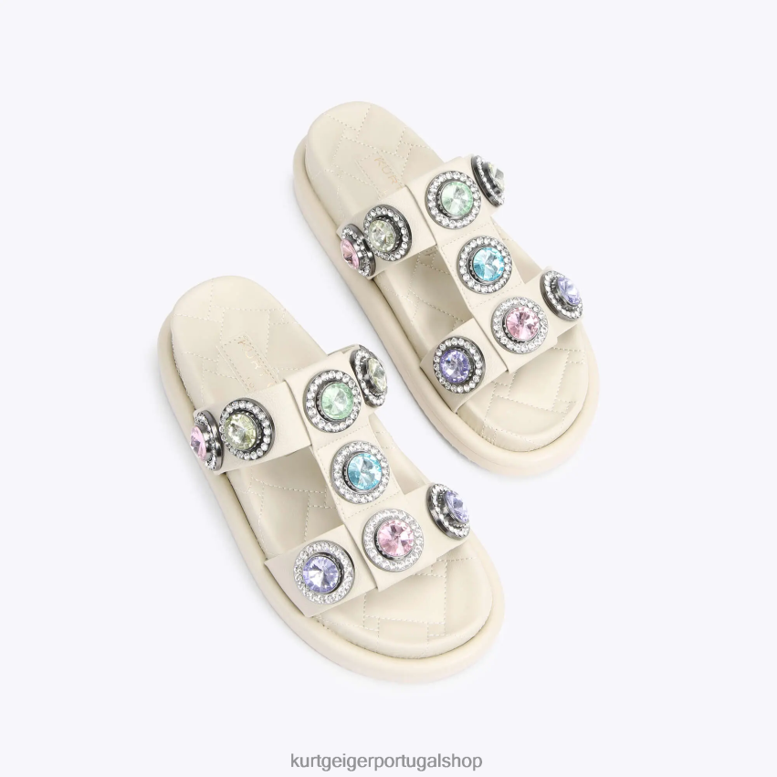 Kurt Geiger mulheres sandalia orson cristal londres 8J6X00428 combinação óssea | calçados
