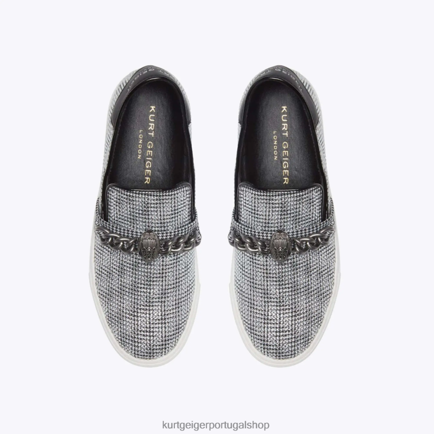 Kurt Geiger mulheres londres laney chelsea slip on 8J6X00376 prata | calçados