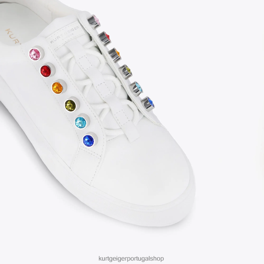 Kurt Geiger mulheres londres liviah arco-íris robusto 8J6X00184 pente branco | calçados