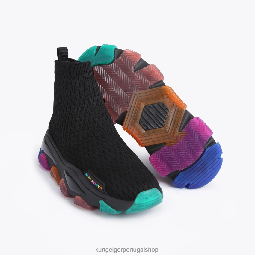 Kurt Geiger mulheres meia de tricô lettie londres 8J6X00167 combinação preta | calçados