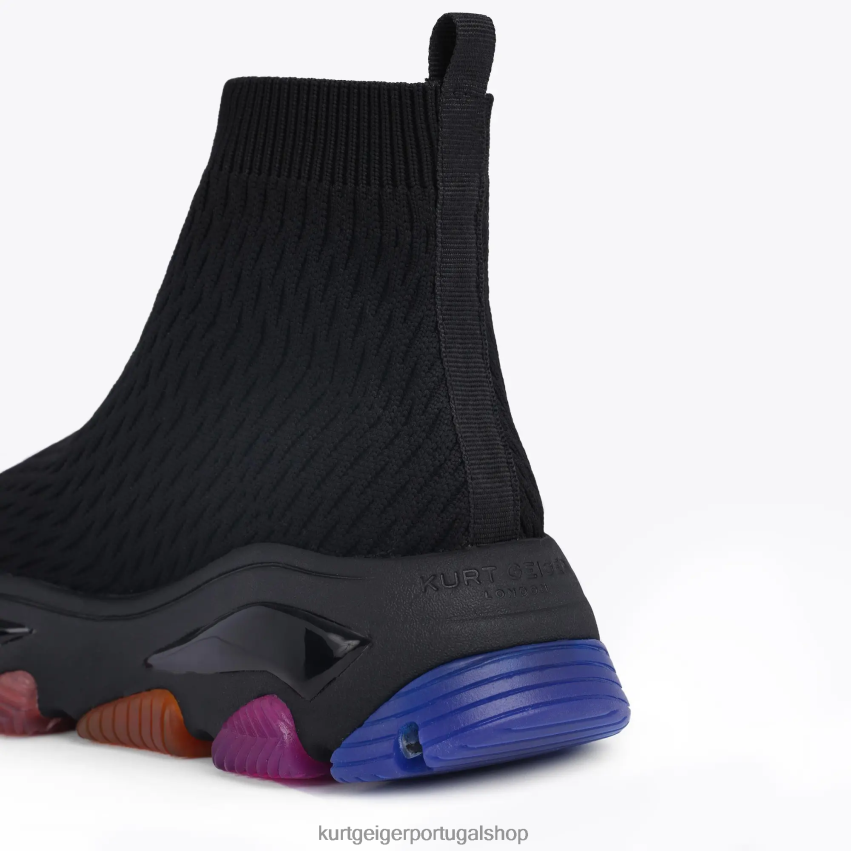 Kurt Geiger mulheres meia de tricô lettie londres 8J6X00167 combinação preta | calçados