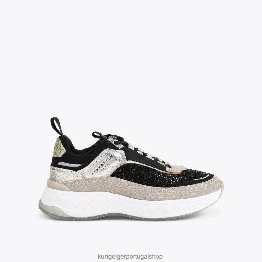 Kurt Geiger mulheres tênis londres kensington 8J6X00296 cinza escuro | calçados