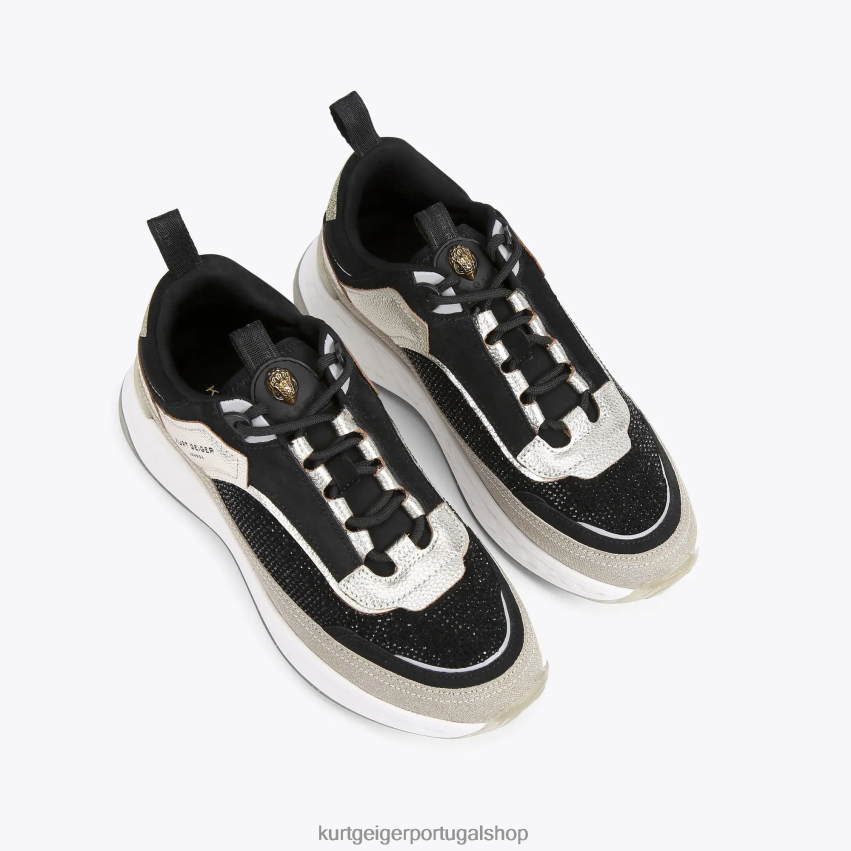 Kurt Geiger mulheres tênis londres kensington 8J6X00296 cinza escuro | calçados