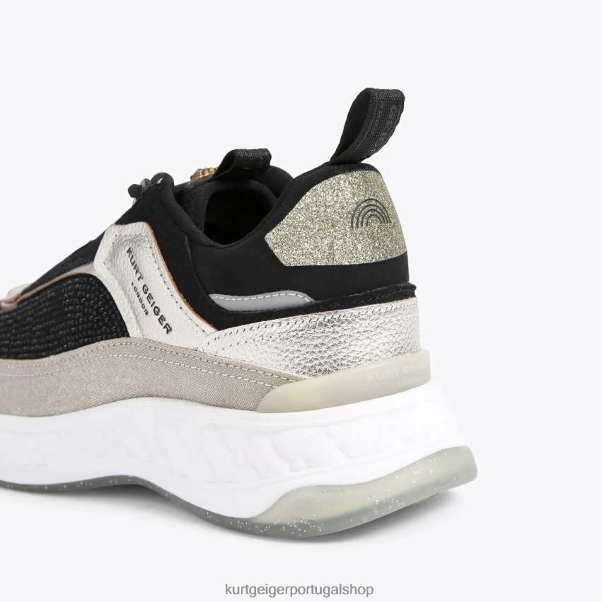 Kurt Geiger mulheres tênis londres kensington 8J6X00296 cinza escuro | calçados